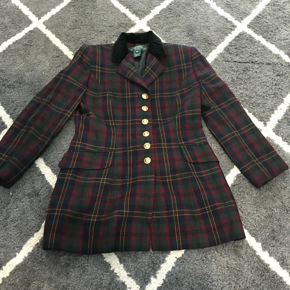 ralph lauren women's plaid jacket